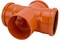 Крестовина одноплоскостная  для наружной канализации, 110/110/110, 87 градусов, полипропиленовая, оранжевая 48858