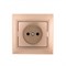 Розетка LEZARD 701-3131-121 Мира, одноместная, встраиваемая, без заземления, светло-коричневый перламутр 71542