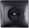 Розетка LEZARD 701-4242-121 Мира, одноместная, встраиваемая, без заземления, черный бархат 71540