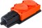 Колодка для удлинителя NE-AD 4112, двухместная, 16A, 220-240В, IP54, 3500Вт, с заземлением, с заглушкой, каучук, оранжевый 90700