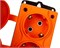 Колодка для удлинителя NE-AD 4113, трехместная, 16A, 220-240В, IP54, 3500Вт, с заземлением, с заглушкой, каучук, оранжевый 89848