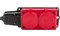 Колодка для удлинителя NE-AD 4122, двухместная, 16A, 220-240В, IP54, 3500Вт, с заземлением, с заглушкой, каучук, красный 90699