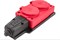 Колодка для удлинителя NE-AD 4122, двухместная, 16A, 220-240В, IP54, 3500Вт, с заземлением, с заглушкой, каучук, красный 90699