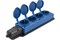 Колодка для удлинителя NE-AD 4144, четырехместная, 16A, 220-240В, IP54, 3500Вт, с заземлением, с заглушкой, каучук, синий 90705