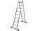 Лестница универсальная, двухсекционная, 2х8 ступеней, высота 2.3-3.95м, алюминиевая 14025