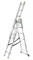 Лестница универсальная, трехсекционная, 3х10 ступеней, высота 2.86-4.8м, алюминиевая 12999