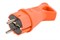 Вилка прямая UNIVersal 3030, 16А, 250В, IP44, с заземлением, каучук, с ушком, оранжевая, (еврослот) 84177
