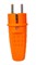 Вилка прямая UNIVersal 3031, 16А, 250В, IP44, с заземлением, каучук, оранжевая, (еврослот) 84175