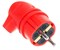 Вилка угловая ЭРА V9-RED-IP44 V9, 16А, 250В, IP44, с заземлением, каучук, красная 88894