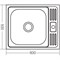 Мойка кухонная накладная прямоугольная ZERIX Z5060-04-160E SATIN, 500x600мм, глубина 160мм, толщина 0.4мм, нержавеющая сталь 92580