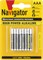 Элемент питания (батарейка) NAVIGATOR ELECTRIC NBT-NE-LR03-BP4 LR3/AAA, мизинчиковый, щелочной, 1.5В, 4шт в блистере 84196