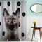 Шторка для ванной комнаты тканевая Кот в очках MZ-41, 180x180см, водонепроницаемая - фото 29326