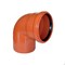 Отвод канализационный 160мм 90 градусов, наружный, с кольцом, оранжевый - фото 32193