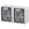 Розетка двухместная ОУ Эксперт ЭРА 11-2403-01, 2*2Р+Е, 16АХ-250В, открытой установки, с заземлением, c крышкой, белая 51070 - фото 35037