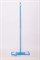 Швабра CELLTIX с насадкой из микрофибры Лапша 14x44см, ручка телескопическая окрашенный металл 120см, карманы, синяя - фото 56488