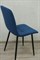 Стул Милан Т16, стул на металлокаркасе, ткань велюр, синий, каркас черный 80710