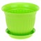 Горшок для цветов Виноград, 1л, диаметр 16см, с поддоном, пластиковый, зеленый - фото 81578